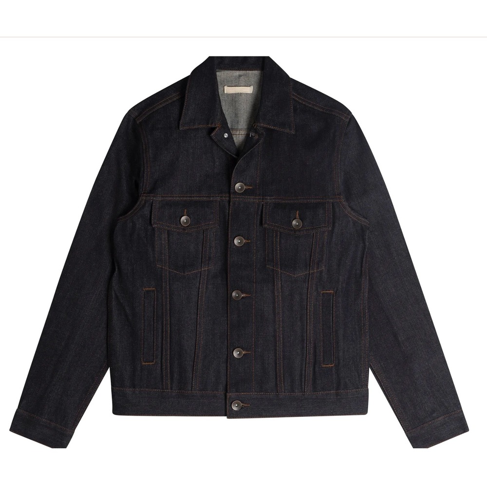 The Unbranded Brand UB901 14.5oz Raw Selvedge Denim Jacket Indigo Blue Small
